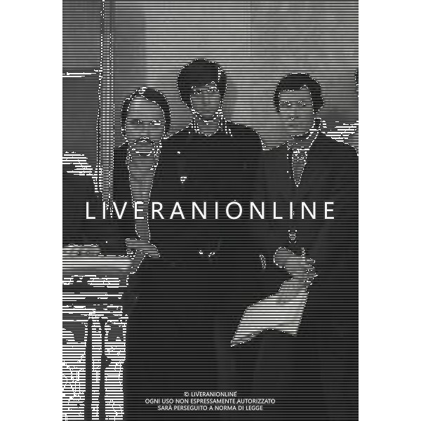 1973 MILANO-PROCESSO PER TRUFFA A PADRE ELIGIO NELLA FOTO IL GIORNALISTA SILVANO TAUCERI E GIANNI RIVERA AG ALDO LIVERANI SAS