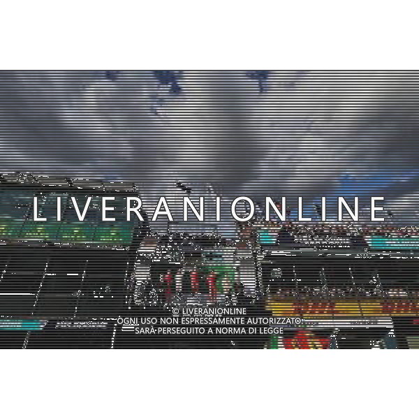 The podium (L to R): Lewis Hamilton (GBR) Mercedes AMG F1, second; Sebastian Vettel (GER) Ferrari, race winner; Kimi Raikkonen (FIN) Ferrari, third. 25.03.2018. Formula 1 World Championship, Rd 1, Australian Grand Prix, Albert Park, Melbourne, Australia, Race Day. AG ALDO LIVERANI SAS ONLY ITALY