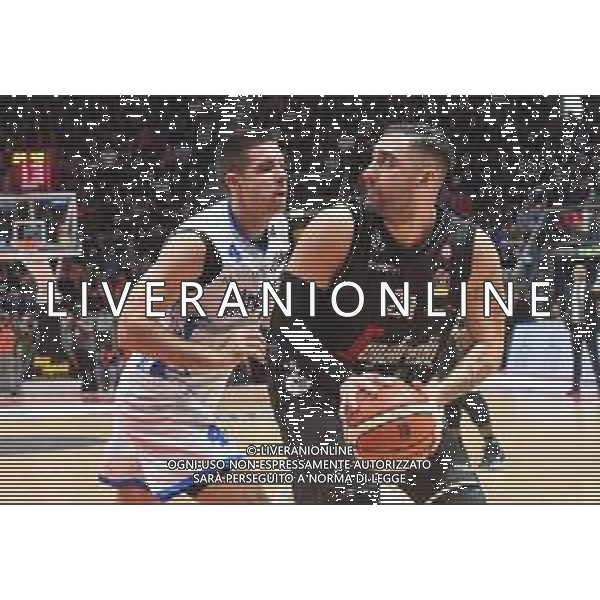 VIRTUS BOLOGNA - ENEL BASKET BRINDISI CAMPIONATO BASKET SERIE A 1 - 25 MARZO 2018 NELLA FOTO Pietro Aradori e Milenko Tepic © OPTIMAFOTO / AGENZIA ALDO LIVERANI SAS