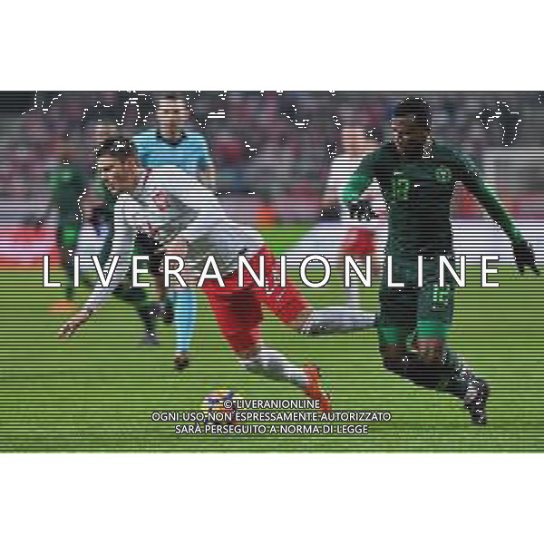 23.03.2018 WROCLAW STADION WROCLAW ( POLAND ) PILKA NOZNA ( FOOTBALL ) MECZ TOWARZYSKI REPREZENTACJI NARODOWYCH ( INTERNATIONAL FRIENDLY GAME ) MECZ POLSKA - NIGERIA ( POLAND - NIGERIA ) NZ DAWID KOWNACKI ABDULLAHI SHEHU FOTO MICHAL STANCZYK / CYFRASPORT / NEWSPIX.PL --- Newspix.pl AG ALDO LIVERANI SAS ONLY ITALY