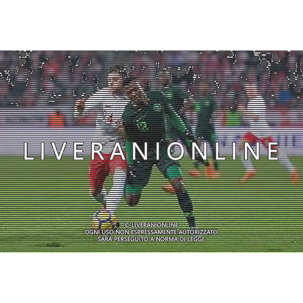 23.03.2018 WROCLAW STADION WROCLAW ( POLAND ) PILKA NOZNA ( FOOTBALL ) MECZ TOWARZYSKI REPREZENTACJI NARODOWYCH ( INTERNATIONAL FRIENDLY GAME ) MECZ POLSKA - NIGERIA ( POLAND - NIGERIA ) NZ DAWID KOWNACKI ABDULLAHI SHEHU FOTO MICHAL STANCZYK / CYFRASPORT / NEWSPIX.PL --- Newspix.pl AG ALDO LIVERANI SAS ONLY ITALY