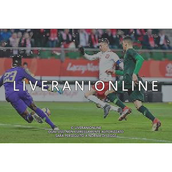23.03.2018 WROCLAW STADION WROCLAW ( POLAND ) PILKA NOZNA ( FOOTBALL ) MECZ TOWARZYSKI REPREZENTACJI NARODOWYCH ( INTERNATIONAL FRIENDLY GAME ) MECZ POLSKA - NIGERIA ( POLAND - NIGERIA ) NZ FRANCIS UZOHO ROBERT LEWANDOWSKI LEON BALOGUN FOTO MICHAL STANCZYK / CYFRASPORT / NEWSPIX.PL --- Newspix.pl AG ALDO LIVERANI SAS ONLY ITALY