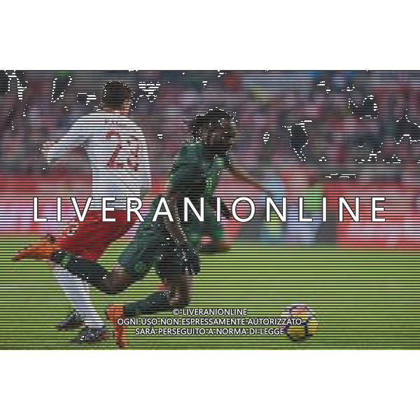 23.03.2018 WROCLAW STADION MIEJSCI ( POLAND ) PILKA NOZNA ( FOOTBALL ) MECZ TOWARZYSKI REPREZENTACJI NARODOWYCH ( INTERNATIONAL FRIENDLY GAME ) MECZ POLSKA - NIGERIA ( POLAND - NIGERIA ) NZ KAMINSKI VICTOR MOSES RZUT KARNY FOTO MARCIN PIRGA / CYFRASPORT / NEWSPIX.PL --- Newspix.pl AG ALDO LIVERANI SAS ONLY ITALY