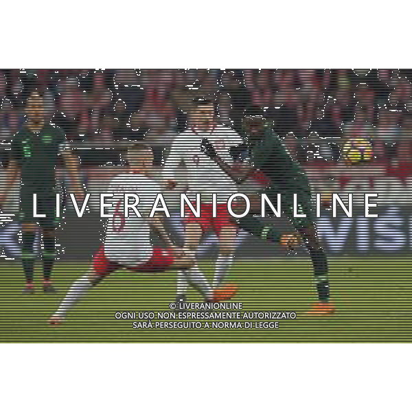 23.03.2018 WROCLAW, STADION WROCLAW PILKA NOZNA (FOOTBALL) MECZ TOWARZYSKI REPREZENTACJI NARODOWYCH (INTERNATIONAL FRIENDLY GAME) MECZ POLSKA - NIGERIA (GAME) POLAND - NIGERIA NZ (L) JACEK GORALSKI , (C) ROBERT LEWANDOWSKI , (P) WILFRED NDIDI FOTO JAKUB PIASECKI / CYFRASPORT / NEWSPIX.PL --- Newspix.pl AG ALDO LIVERANI SAS ONLY ITALY