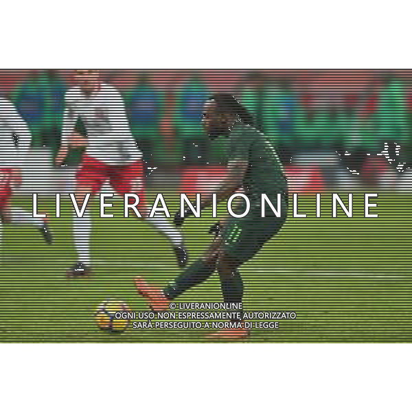 2018.03.23 Wroclaw Pilka nozna Mecz Towarzyski Sparing Reprezentacja Kadra Polska - Nigeria N/z bramka gol radosc na 0-1 Victor Moses Foto Pawel Andrachiewicz / PressFocus 2018.03.23 Wroclaw Football Friendly Game Poland - Nigeria bramka gol radosc na 0-1 Victor Moses Credit: Pawel Andrachiewicz / PressFocus / NEWSPIX.PL --- Newspix.pl AG ALDO LIVERANI SAS ONLY ITALY