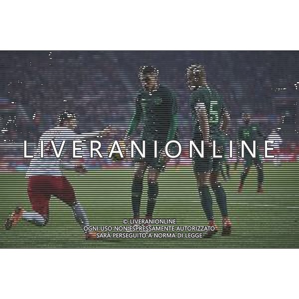23.03.2018 WROCLAW, STADION WROCLAW PILKA NOZNA (FOOTBALL) MECZ TOWARZYSKI REPREZENTACJI NARODOWYCH (INTERNATIONAL FRIENDLY GAME) MECZ (GAME) POLAND - NIGERIA NZ DAWID KOWNACKI, LOEN BALOGUN, WILLIAM EKONG FOTO RADOSLAW JOZWIAK / CYFRASPORT / NEWSPIX.PL --- Newspix.pl AG ALDO LIVERANI SAS ONLY ITALY