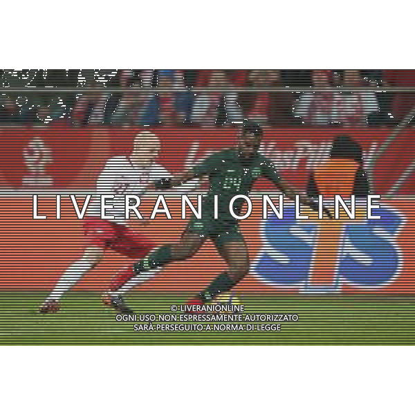 WROCLAW 23.03.2018 MIEDZYNARODOWY MECZ TOWARZYSKI: POLSKA - NIGERIA --- INTERNATIONAL FRIENDLY FOOTBALL MATCH: POLAND - NIGERIA RAFAL KURZAWA BRIAN IDOWU FOT. PIOTR KUCZA/FOTOPYK / NEWSPIX.PL --- Newspix.pl AG ALDO LIVERANI SAS ONLY ITALY