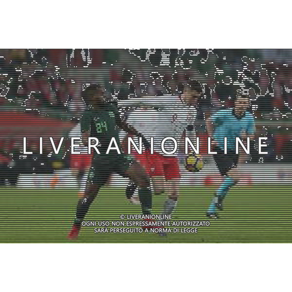 WROCLAW 23.03.2018 SPORT PILKA NOZNA FOOTBALL MIEDZYNARODOWY MECZ TOWARZYSKI - INTERNATIONAL FRIENDLY MATCH POLSKA - NIGERIA POLAND - NIGERIA NZ. BRIAN IDOWU (NIG) ROBERT LEWANDOWSKI (POL) FOT. MICHAL CHWIEDUK / FOKUSMEDIA.COM.PL / NEWSPIX.PL --- Newspix.pl AG ALDO LIVERANI SAS ONLY ITALY
