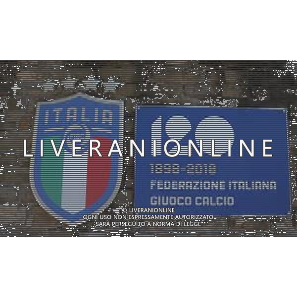 Premiazione Panchina d\'oro 2018 Firenze - 26.03.2018 Nella Foto:Logo dei 120 anni della Federazione gioco calcio all’ingresso di coverciano /Ph.Vitez-Ag. Aldo Liverani