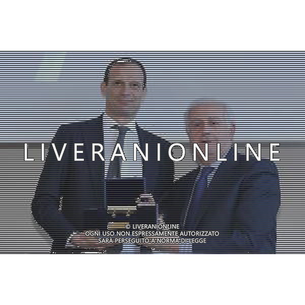 Premiazione Panchina d\'oro 2018 Firenze - 26.03.2018 Nella Foto:Massimiliano Allegri vincitore panchina d’oro con Roberto Fabbricini /Ph.Vitez-Ag. Aldo Liverani