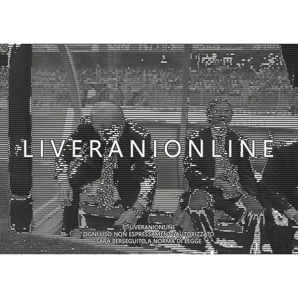 1991-1992 RETROSPETTIVA GIOVANNI TRAPATTONI ALLENATORE JUVENTUS CALCIO NELLA FOTO GIOVANNI TRAPATTONI CON FRANCESCO MORINI AG ALDO LIVERANI SAS