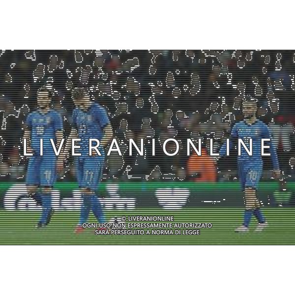 Amichevole Londra - 27.03.2018 Inghilterra-Italia Nella Foto: delusione di ciro immobile marco parolo e lorenzo insigne /Ph.Vitez-Ag. Aldo Liverani