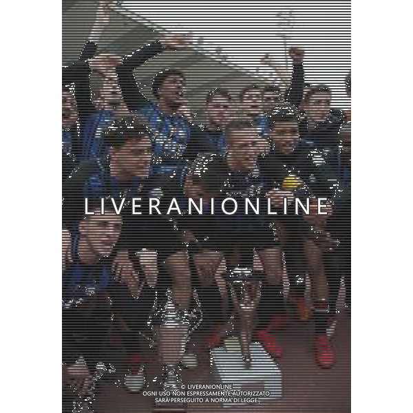 70mo Viareggio Cup Coppa Carnevale Finale Viareggio (PI) - 28.03.2018 Inter-Fiorentina Nella Foto:i giocatori dell’inter festeggiano con la coppa /Ph.Vitez-Ag. Aldo Liverani