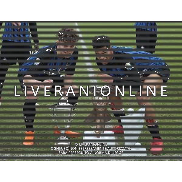 70mo Viareggio Cup Coppa Carnevale Finale Viareggio (PI) - 28.03.2018 Inter-Fiorentina Nella Foto:belkheir mouhamed e vergani edoardo festeggiano con la coppa /Ph.Vitez-Ag. Aldo Liverani