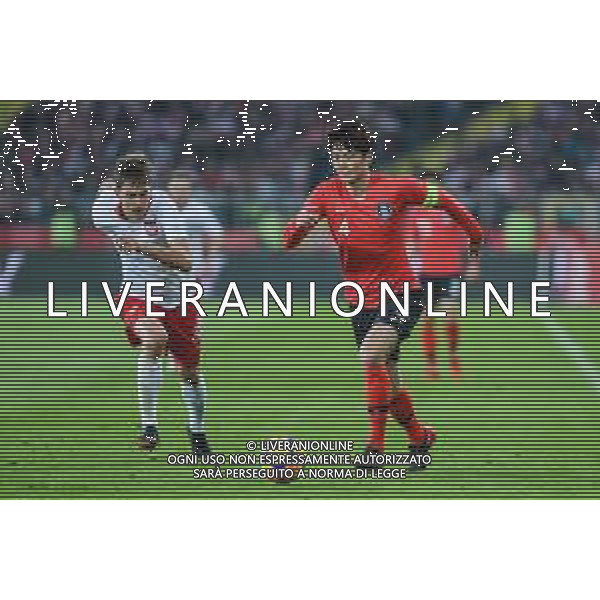 27.03.2018 CHORZOW, STADION SLASKI PILKA NOZNA (FOOTBALL) MECZ TOWARZYSKI REPREZENTACJI NARODOWYCH (INTERNATIONAL FRIENDLY GAME) MECZ POLSKA - KOREA POLUDNIOWA (GAME POLAND - REPUBLIC OF KOREA ) NZ TARAS ROMANCZUK KI SUNG - YUENG FOTO MARCIN PIRGA / CYFRASPORT / NEWSPIX.PL --- Newspix.pl AG ALDO LIVERANI SAS
