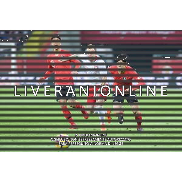 27.03.2018 CHORZOW, STADION SLASKI PILKA NOZNA (FOOTBALL) MECZ TOWARZYSKI REPREZENTACJI NARODOWYCH (INTERNATIONAL FRIENDLY GAME) MECZ POLSKA - KOREA POLUDNIOWA (GAME POLAND - REPUBLIC OF KOREA ) NZ JUNG WOO - YOUNG KAMIL GROSICKI LEE YONG FOTO MARCIN PIRGA / CYFRASPORT / NEWSPIX.PL --- Newspix.pl AG ALDO LIVERANI SAS ONLY ITALY