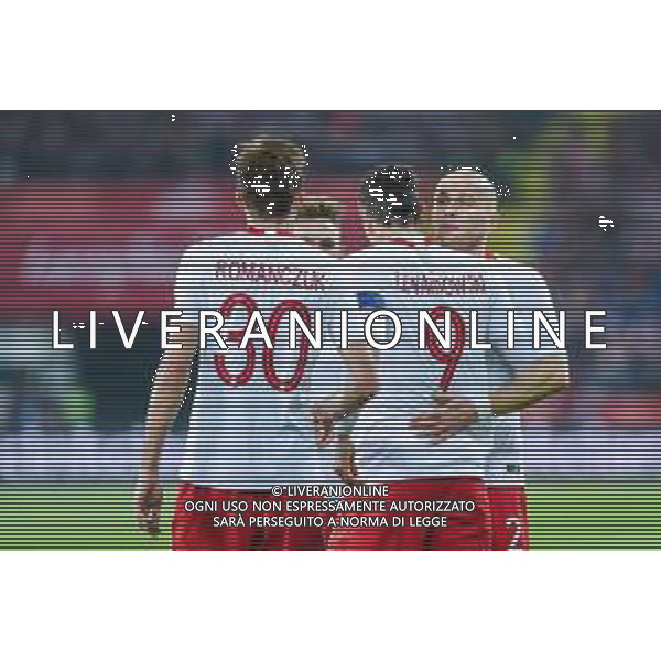 27.03.2018 CHORZOW, STADION SLASKI PILKA NOZNA (FOOTBALL) MECZ TOWARZYSKI REPREZENTACJI NARODOWYCH (INTERNATIONAL FRIENDLY GAME) MECZ POLSKA - KOREA POLUDNIOWA (GAME POLAND - REPUBLIC OF KOREA ) NZ TARAS ROMANCZUK ROBERT LEWANDOWSKI MICHAL PAZDAN RADOSC GOL BRAMKA EMOCJE FOTO MARCIN PIRGA / CYFRASPORT / NEWSPIX.PL --- Newspix.pl AG ALDO LIVERANI SAS ONLY ITALY