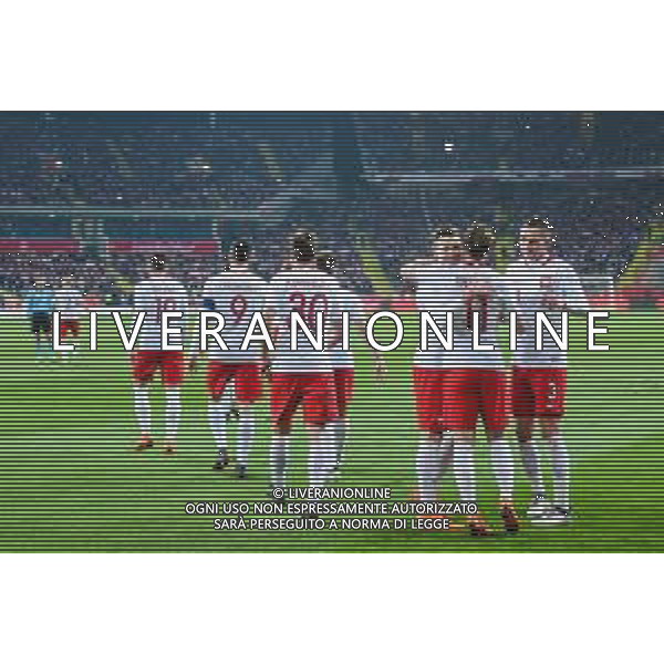 27.03.2018 CHORZOW, STADION SLASKI PILKA NOZNA (FOOTBALL) MECZ TOWARZYSKI REPREZENTACJI NARODOWYCH (INTERNATIONAL FRIENDLY GAME) MECZ POLSKA - KOREA POLUDNIOWA (GAME POLAND - REPUBLIC OF KOREA ) NZ PIOTR ZIELINSKI ROBERT LEWANDOWSKI TARAS ROMANCZUK LUKASZ PISZCZEK KAMIL GROSICKI ARTUR JEDRZEJCZYK RADOSC GOL BRAMKA EMOCJE FOTO MARCIN PIRGA / CYFRASPORT / NEWSPIX.PL --- Newspix.pl AG ALDO LIVERANI SAS ONLY ITALY