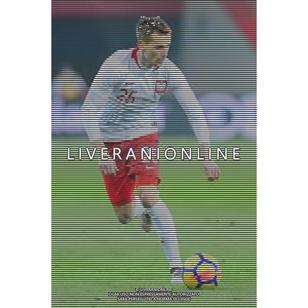 27.03.2018 CHORZOW, STADION SLASKI PILKA NOZNA (FOOTBALL) MECZ TOWARZYSKI REPREZENTACJI NARODOWYCH (INTERNATIONAL FRIENDLY GAME) MECZ POLSKA - KOREA POLUDNIOWA (GAME POLAND - REPUBLIC OF KOREA ) NZ TOMASZ KEDZIORA SYLWETKA FOTO MARCIN PIRGA / CYFRASPORT / NEWSPIX.PL --- Newspix.pl AG ALDO LIVERANI SAS ONLY ITALY