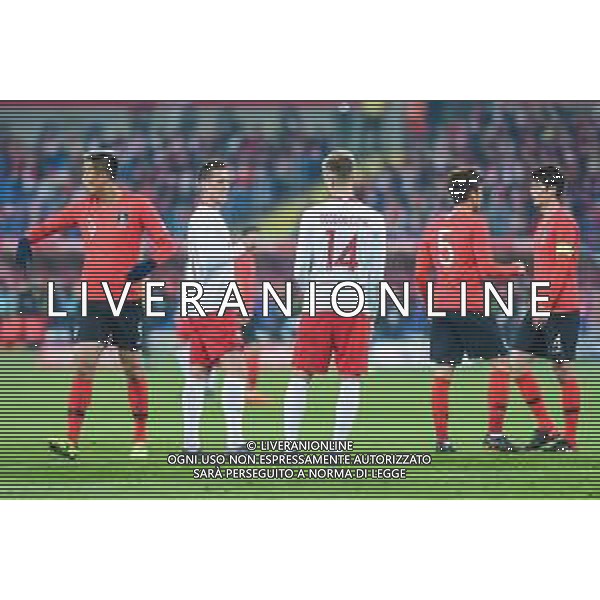 27.03.2018 CHORZOW, STADION SLASKI PILKA NOZNA (FOOTBALL) MECZ TOWARZYSKI REPREZENTACJI NARODOWYCH (INTERNATIONAL FRIENDLY GAME) MECZ POLSKA - KOREA POLUDNIOWA (GAME POLAND - REPUBLIC OF KOREA ) NZ ARKADIUSZ MILIK LUKASZ TEODORCZYK KIM SHIN - WOOK FOTO MARCIN PIRGA / CYFRASPORT / NEWSPIX.PL --- Newspix.pl AG ALDO LIVERANI SAS ONLY ITALY