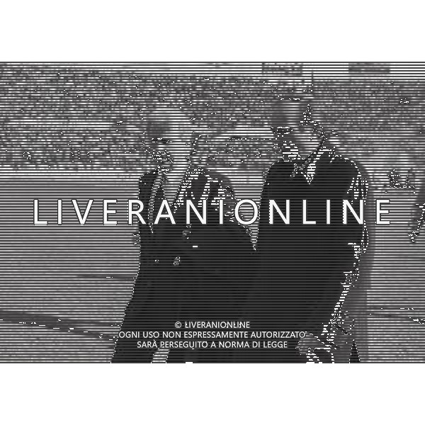 RETROSPETTIVA RINO MARCHESI ALLENATORE 1987-88 NELLA FOTO RINO MARCHESI CON GIOVANNI TRAPATTONI AG ALDO LIVERANI SAS