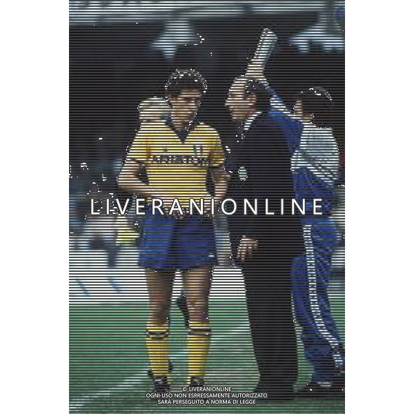 RETROSPETTIVA RINO MARCHESI ALLENATORE NELLA FOTO RINO MARCHESI ALLENATORE JUVENTUS CON RENATO BUSO AG ALDO LIVERANI SAS