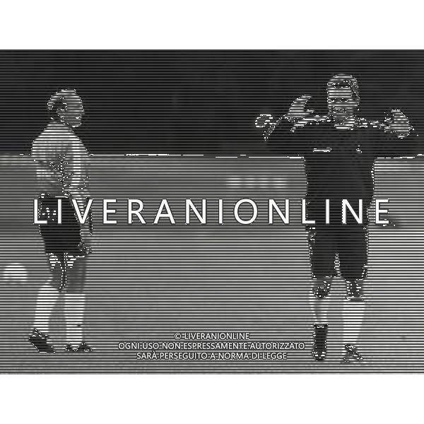 RETROSPETTIVA RINO MARCHESI ALLENATORE NELLA FOTO RINO MARCHESI ALLENATORE JUVENTUS CON MASSIMO MAURO AG ALDO LIVERANI SAS