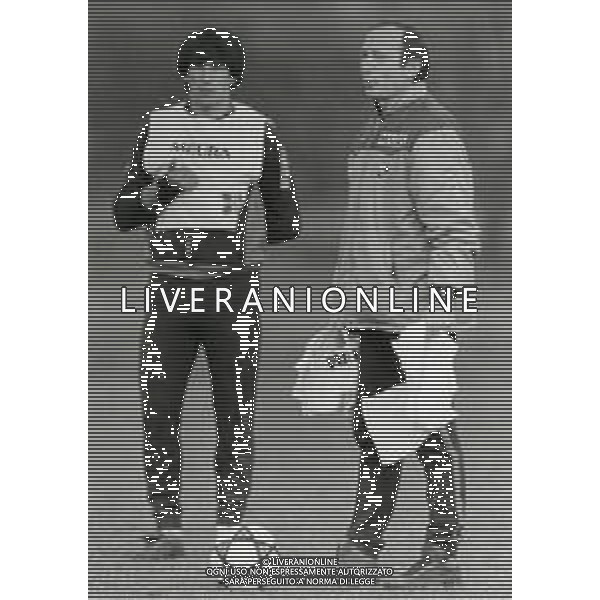 RETROSPETTIVA RINO MARCHESI ALLENATORE NELLA FOTO RINO MARCHESI ALLENATORE INTER CON SALVATORE BAGNI AG ALDO LIVERANI SAS