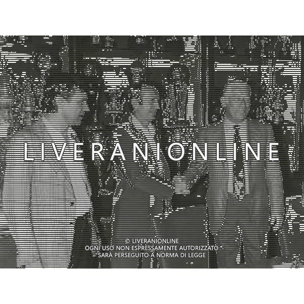 RETROSPETTIVA RINO MARCHESI ALLENATORE NELLA FOTO RINO MARCHESI-IVANOE FRAIZZOLI E GIANCARLO BELTRAMI PRESENTAZIONE INTER AG ALDO LIVERANI SAS