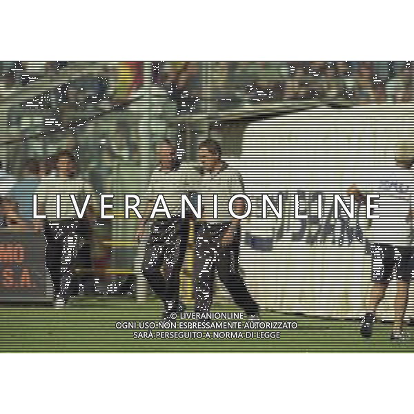 06-09-1998 BERGAMO-CAMPIONATO DI CALCIO SERIE B ATALANTA GENOA 1-0 NELLA FOTO BORTOLO MUTTI E FRANCO FONTANA AG ALDO LIVERANI SAS