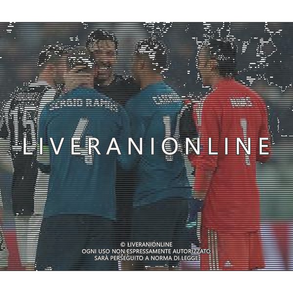 UEFA Champions League 2017/2018 Quarti di Finale Andata Torino - 03.04.2018 Juventus-Real Madrid Nella Foto: abbraccio a fine gara tra gianluigi buffon, casemiro, sergio ramos e Keylor Navas /Ph.Vitez-Ag. Aldo Liverani