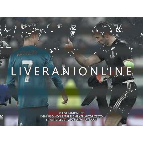 UEFA Champions League 2017/2018 Quarti di Finale Andata Torino - 03.04.2018 Juventus-Real Madrid Nella Foto: gianluigi buffon e cristiano ronaldo a fine gara tra /Ph.Vitez-Ag. Aldo Liverani