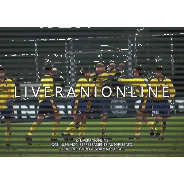13-01-1999 TORINO - COPPA ITALIA JUVENTUS BOLOGNA 1-2 NELLA FOTO ABBRACCI GIOCATORI BOLOGNA AG ALDO LIVERANI SAS