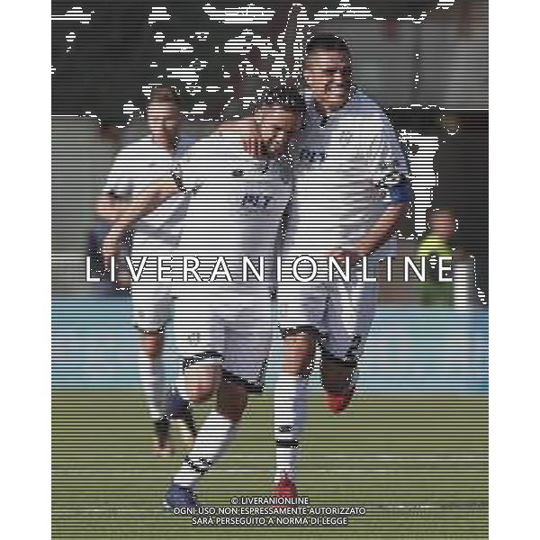 CESENA - VIRTUS ENTELLA serie B ConTe.it 08/04/2018 nella foto: esultanza SCHIAVONE ANDREA PERTICONE ROMANO ©Claudio Zamagni/Agenzia Aldo Liverani SCHIAVONE ANDREA PERTICONE ROMANO celebrates after scoring a goal during Serie B conTe.it match between Cesena and Virtus Entella at Stadio Orogel Dino Manuzzi on April 08, 2018 in Cesena, Italy. photo credit by Claudio Zamagni/Aldo Liverani Photo Agency