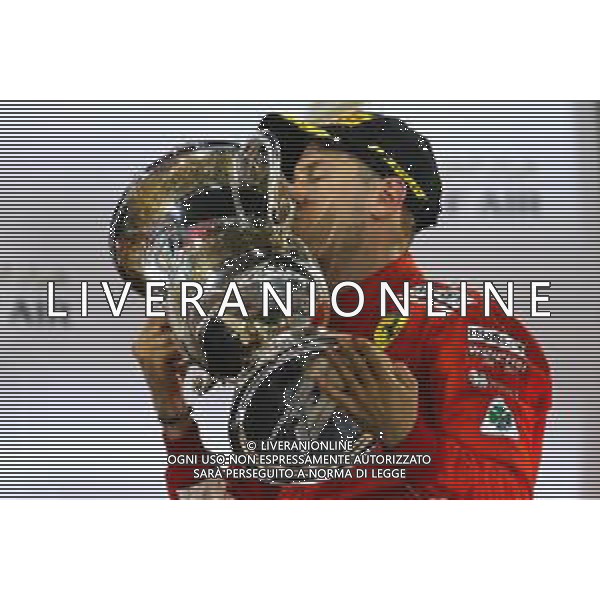 Sebastian Vettel (GER) Scuderia Ferrari 08.04.2018. Formula 1 World Championship, Rd 2, Bahrain Grand Prix, Sakhir, Bahrain, Race Day. / AGENZIA ALDO LIVERANI SAS - ITALY ONLY EDITORIAL USE ONLY - F1 Motor Racing - Formula One World Championship - Bahrain Grand Prix - Race Day - Sakhir, Bahrain Gara 08.04.2018