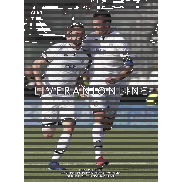 CESENA - VIRTUS ENTELLA serie B ConTe.it 08/04/2018 nella foto: SCHIAVONE ANDREA e PERTICONE ROMANO ©Claudio Zamagni/Agenzia Aldo Liverani SCHIAVONE ANDREA and PERTICONE ROMANO during Serie B conTe.it match between Cesena and Virtus Entella at Stadio Orogel Dino Manuzzi on April 08, 2018 in Cesena, Italy. photo credit by Claudio Zamagni/Aldo Liverani Photo Agency