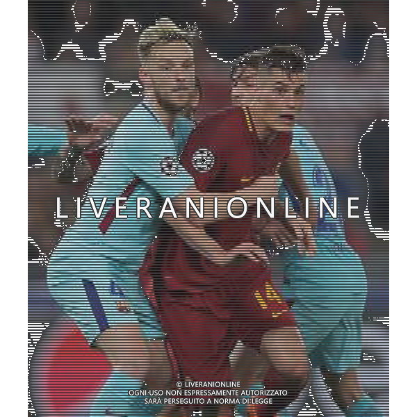 UEFA Champions League 2017/2018 Quarti di Finale Ritorno Roma - 10.04.2018 Roma-Barcellona Nella Foto: ivan rakitic e patrik schick /Ph.Vitez-Ag. Aldo Liverani