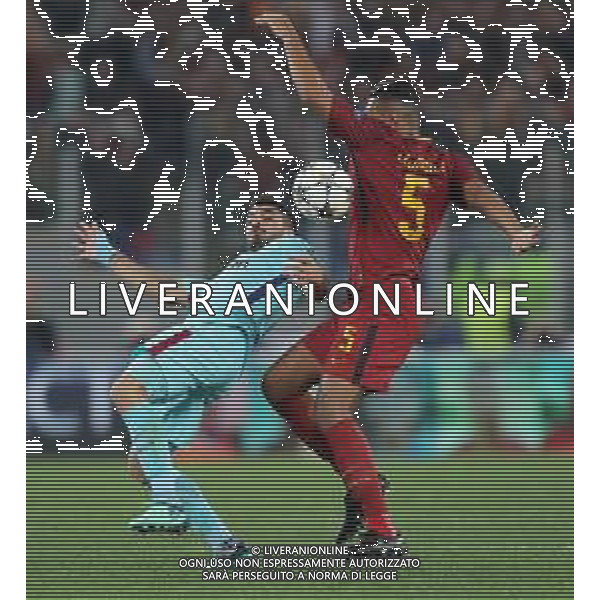 UEFA Champions League 2017/2018 Quarti di Finale Ritorno Roma - 10.04.2018 Roma-Barcellona Nella Foto: Luis Suarez e juan jesus /Ph.Vitez-Ag. Aldo Liverani
