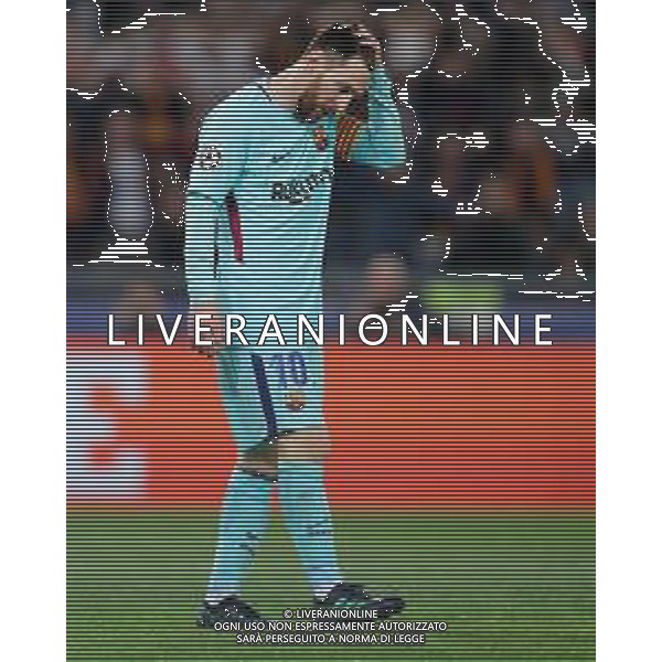 UEFA Champions League 2017/2018 Quarti di Finale Ritorno Roma - 10.04.2018 Roma-Barcellona Nella Foto:delusione di lionel messi /Ph.Vitez-Ag. Aldo Liverani