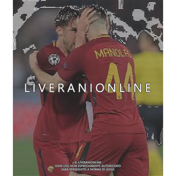 UEFA Champions League 2017/2018 Quarti di Finale Ritorno Roma - 10.04.2018 Roma-Barcellona Nella Foto: esultanza di kevin strootman e kostas manolas che festeggiano a fine gara /Ph.Vitez-Ag. Aldo Liverani