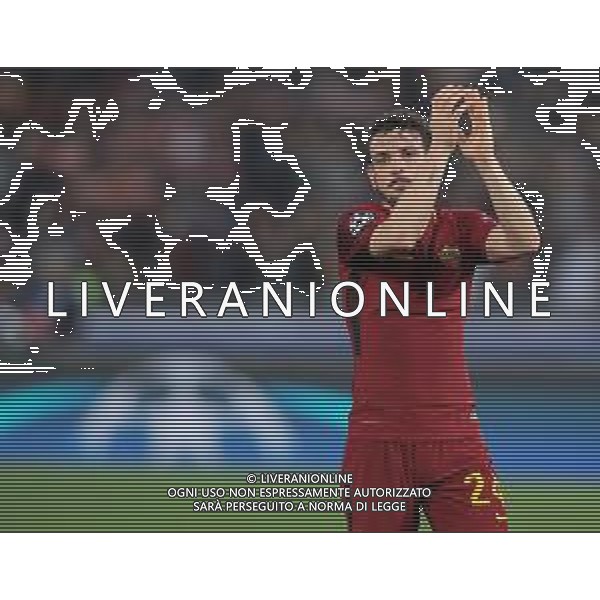 UEFA Champions League 2017/2018 Quarti di Finale Ritorno Roma - 10.04.2018 Roma-Barcellona Nella Foto: esultanza di alessandro florenzi che festeggia a fine gara /Ph.Vitez-Ag. Aldo Liverani