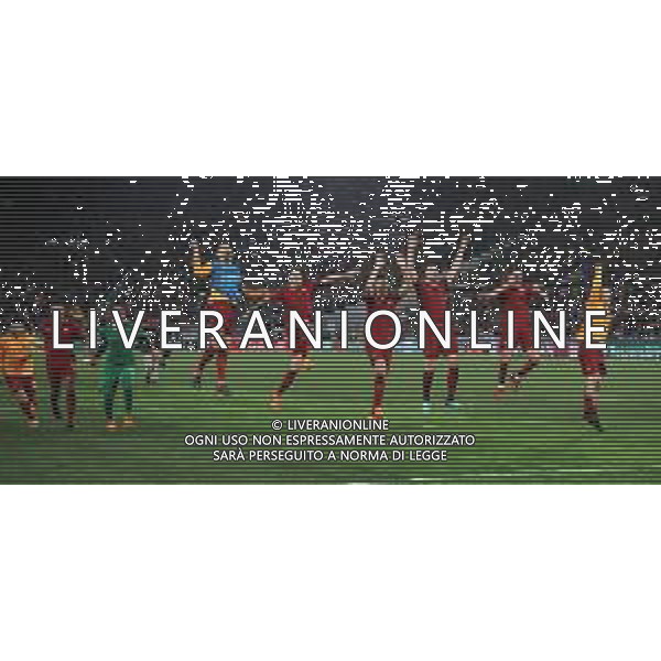 UEFA Champions League 2017/2018 Quarti di Finale Ritorno Roma - 10.04.2018 Roma-Barcellona Nella Foto: esultanza dei giocatori della roma che festeggiano a fine gara /Ph.Vitez-Ag. Aldo Liverani