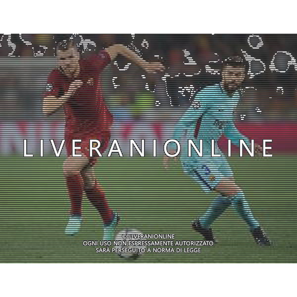 UEFA Champions League 2017/2018 Quarti di Finale Ritorno Roma - 10.04.2018 Roma-Barcellona Nella Foto:Dzeko Edin - Pique Gerard /Ph.Vitez-Ag. Aldo Liverani