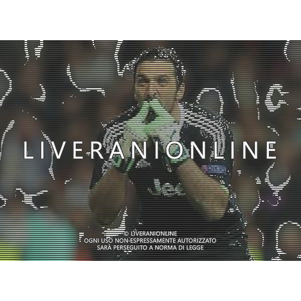 UEFA Champions League 2017/2018 Quarti di Finale Ritorno Madrid - 11.04.2018 Real Madrid-Juventus Nella Foto: esultanza di gianluigi buffon dopo il gol di blaise matuidi /Ph.Vitez-Ag. Aldo Liverani