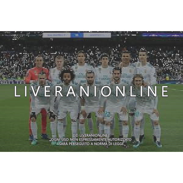 UEFA Champions League 2017/2018 Quarti di Finale Ritorno Madrid - 11.04.2018 Real Madrid-Juventus Nella Foto:Real Madrid Squadra Formazione Navas,Carvajal,Vallejo,Varane,Ronaldo,Kroos,Modric,Bale,Marcelo,Casemiro,Isco /Ph.Vitez-Ag. Aldo Liverani
