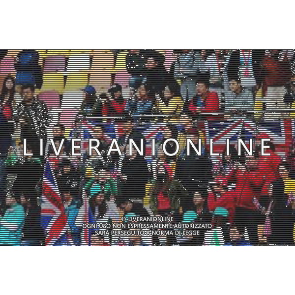 Fans in the grandstand. 13.04.2018. Formula 1 World Championship, Rd 3, Chinese Grand Prix, Shanghai, China, Practice Day. / AGENZIA ALDO LIVERANI SAS - ITALY ONLY EDITORIAL USE ONLY - F1 Gp Cina Prove Libere, Motor Racing - Formula One World Championship - Chinese Grand Prix - Practice Day - Shanghai, China 13.04.2018