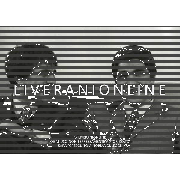 RETROSPETTIVA NINO BENVENUTI PUGILE ROMA 1969 NELLA FOTO NINO BENVENUTI CON GIULIANO GEMMA AG ALDO LIVERANI SAS