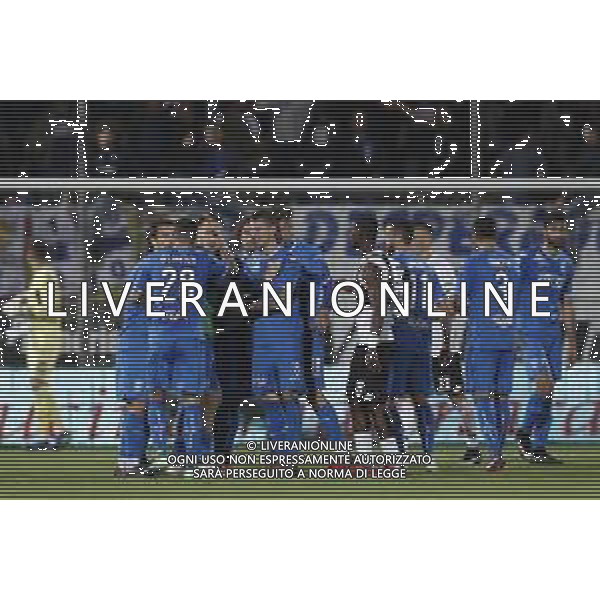 CESENA - EMPOLI serie B ConTe.it 17/04/2018 nella foto: empoli esultanza finale ©Claudio Zamagni/Agenzia Aldo Liverani empoli final exultation during Serie B conTe.it match between Cesena and Empoli at Stadio Orogel Dino Manuzzi on April 17, 2018 in Cesena, Italy. photo credit by Claudio Zamagni/Aldo Liverani Photo Agency