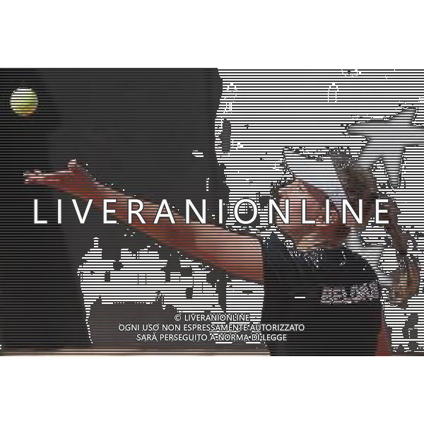 Fed Cup Play-Off per la promozione nel World Group Italia-Belgio Genova - 21.04.2018 Jasmine Paolini vs Elise Mertens Nella Foto:Elise Mertens /Ph.Vitez-Ag. Aldo Liverani / AGENZIA ALDO LIVERANI SAS