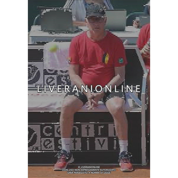 Fed Cup Play-Off per la promozione nel World Group Italia-Belgio Genova - 21.04.2018 Jasmine Paolini vs Elise Mertens Nella Foto:Ivo Van Aken /Ph.Vitez-Ag. Aldo Liverani / AGENZIA ALDO LIVERANI SAS